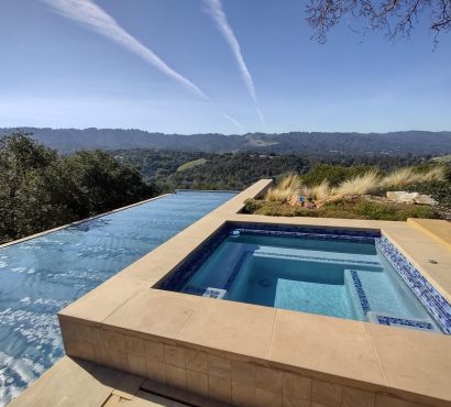 Spa and infinity pool valley view