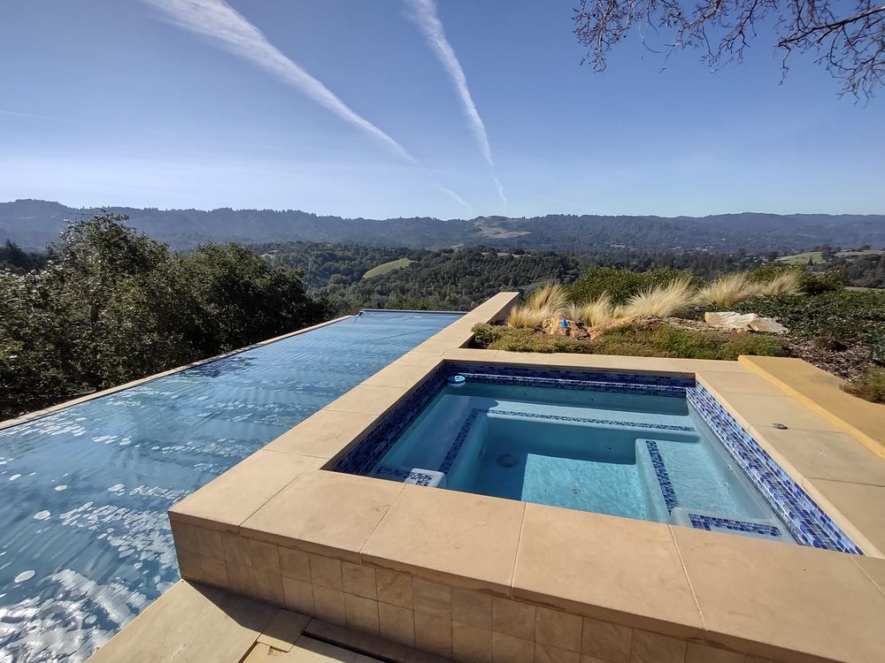 Spa and infinity pool valley view
